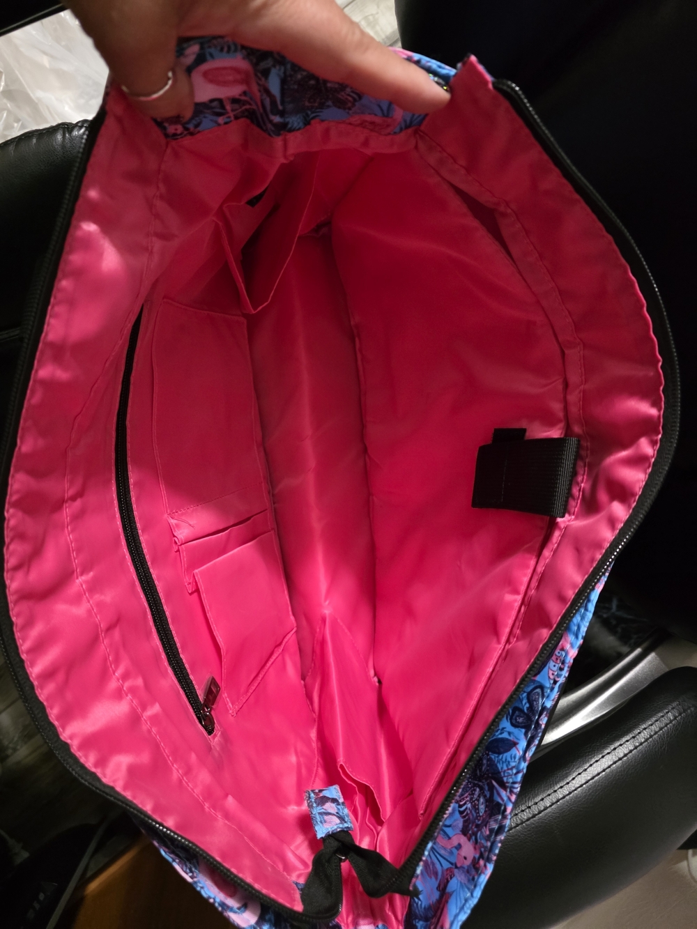 Women's Laptop Tote with Bright Pink Interior